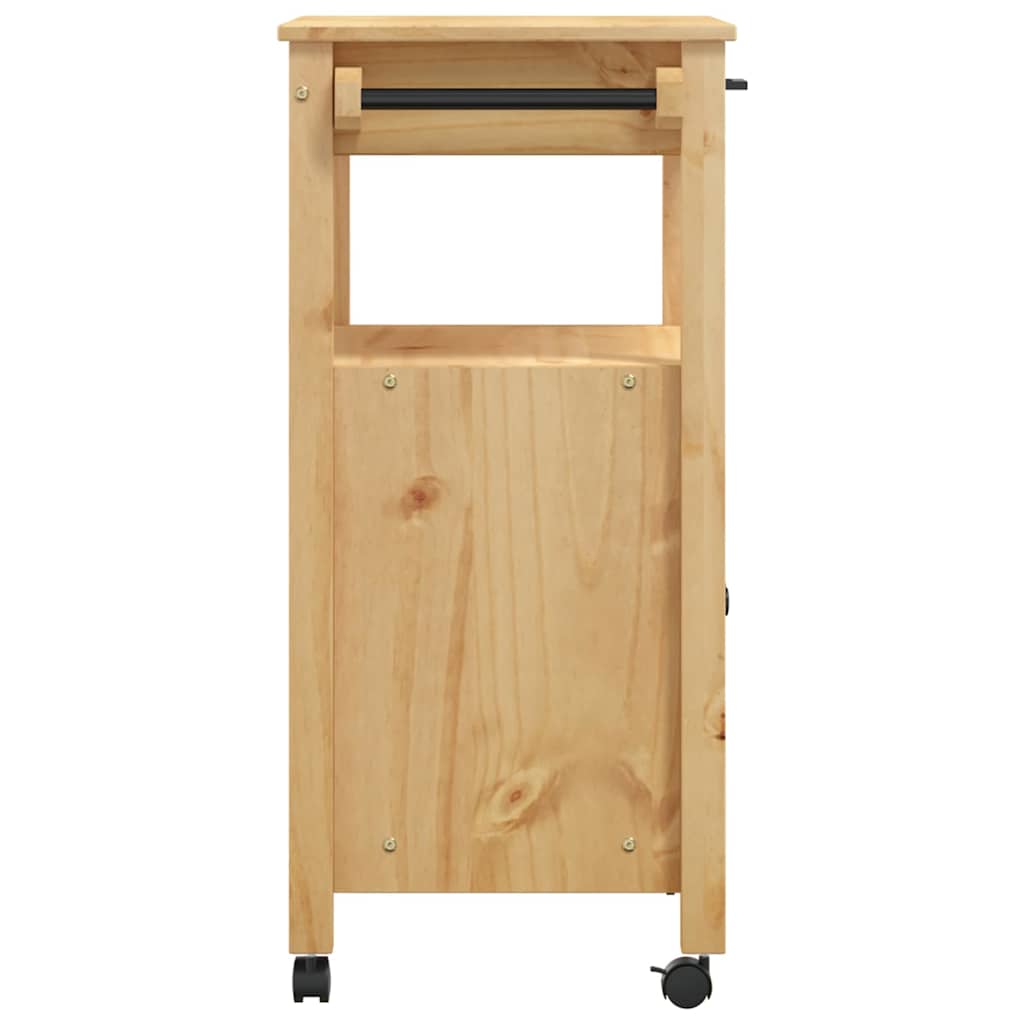 køkkenvogn MONZA 60x40x88,5 cm massivt fyrretræ