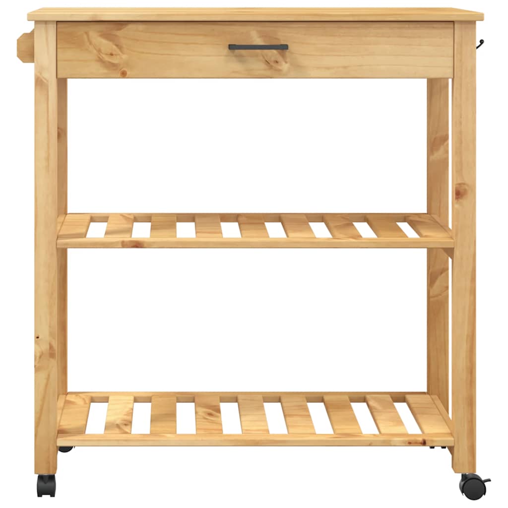 køkkenvogn MONZA 84x40x88,5 cm massivt fyrretræ