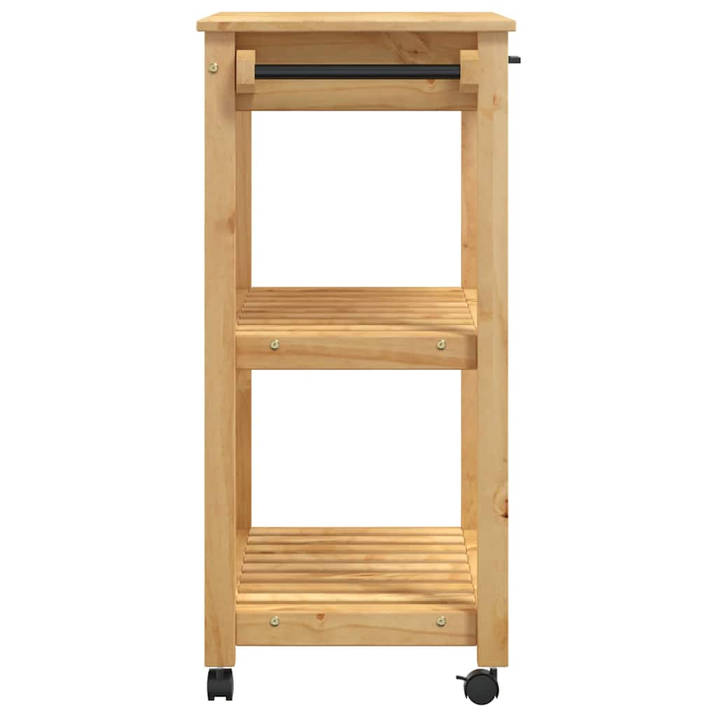 køkkenvogn MONZA 84x40x88,5 cm massivt fyrretræ