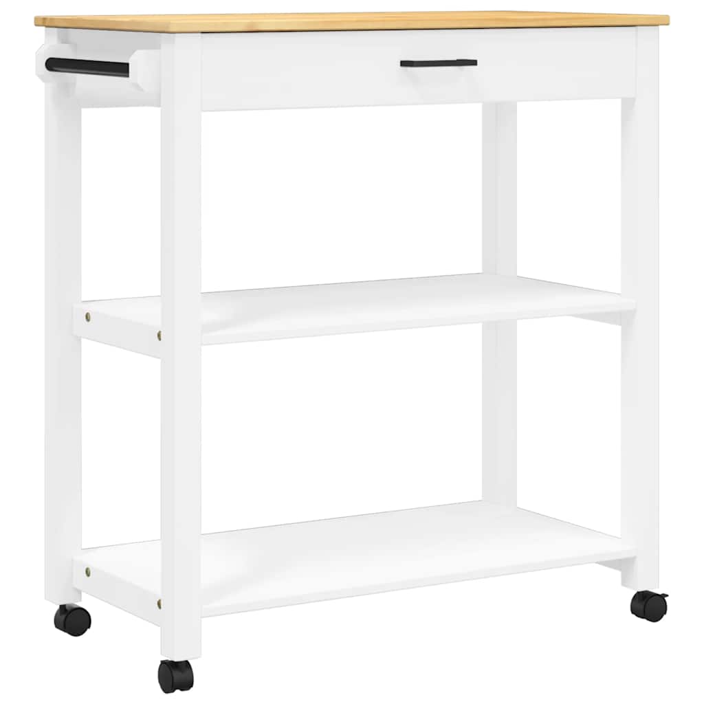 køkkenvogn MONZA 84x40x88,5 cm massivt fyrretræ hvid