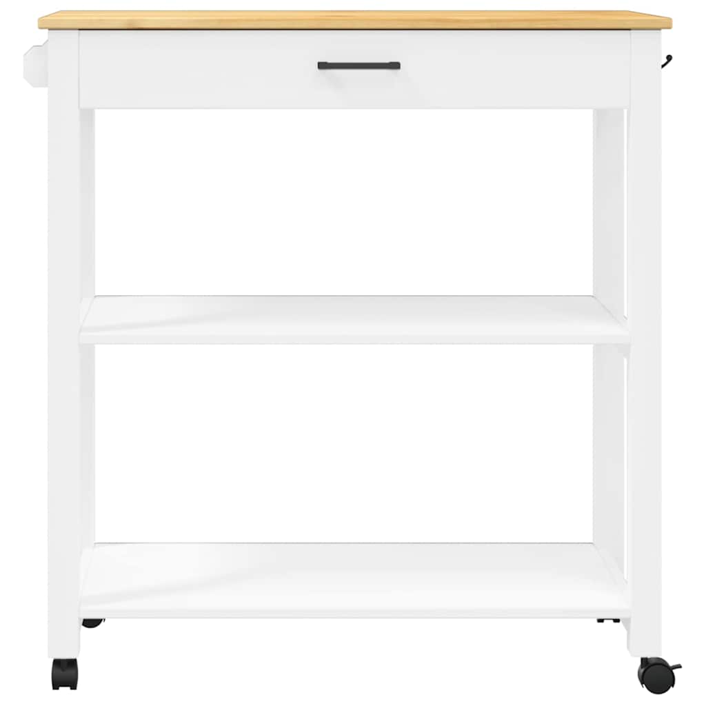 køkkenvogn MONZA 84x40x88,5 cm massivt fyrretræ hvid
