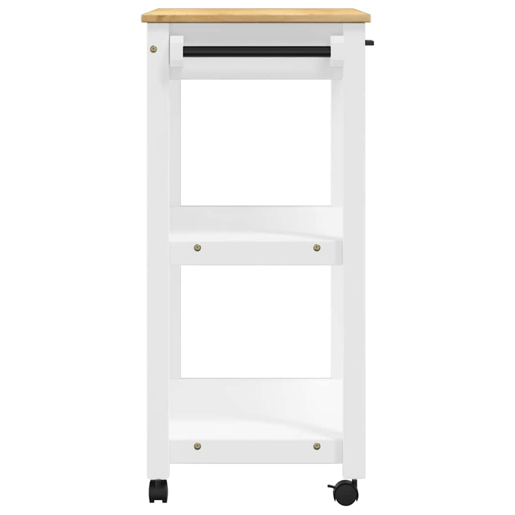 køkkenvogn MONZA 84x40x88,5 cm massivt fyrretræ hvid