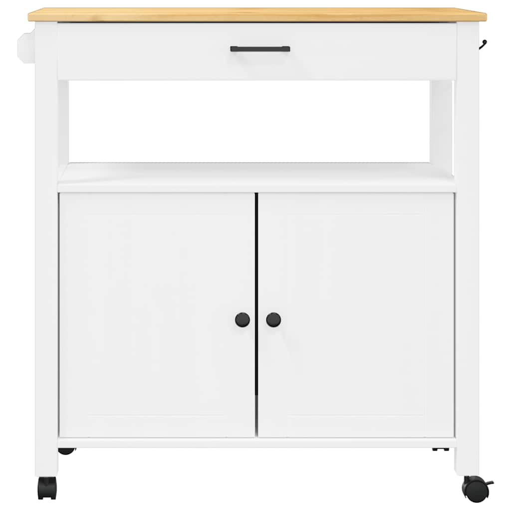 køkkenvogn MONZA 84x40x88,5 cm massivt fyrretræ hvid