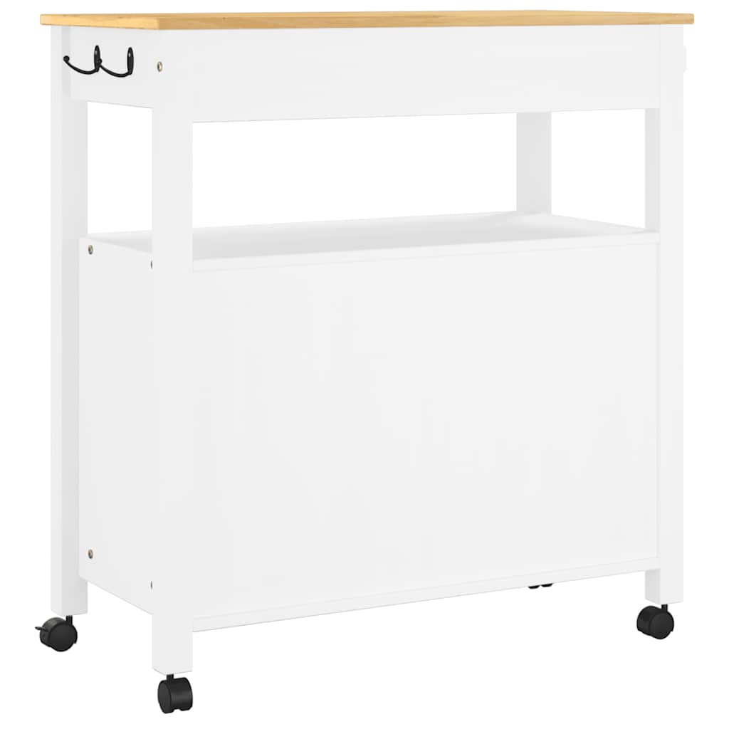 køkkenvogn MONZA 84x40x88,5 cm massivt fyrretræ hvid