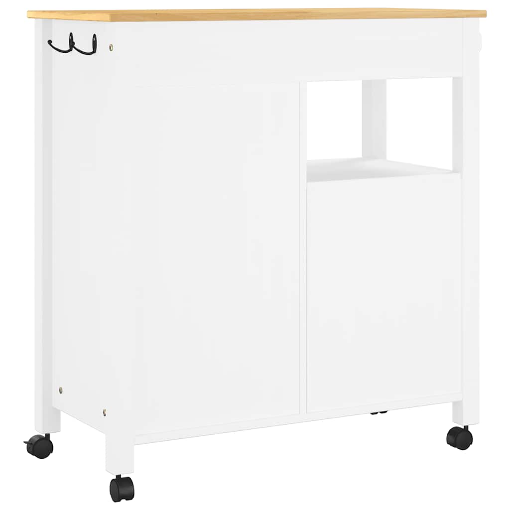 køkkenvogn MONZA 84x40x88,5 cm massivt fyrretræ hvid