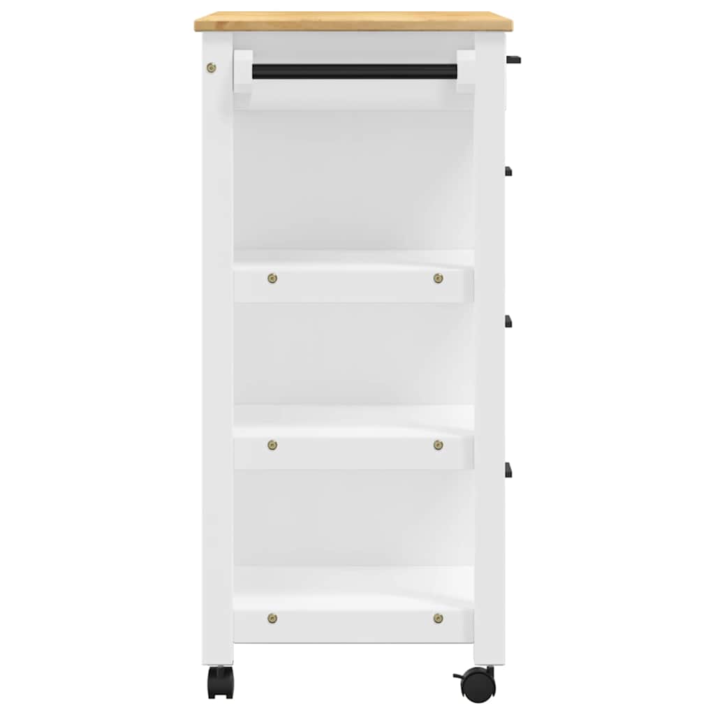 køkkenvogn MONZA 84x40x88,5 cm massivt fyrretræ hvid