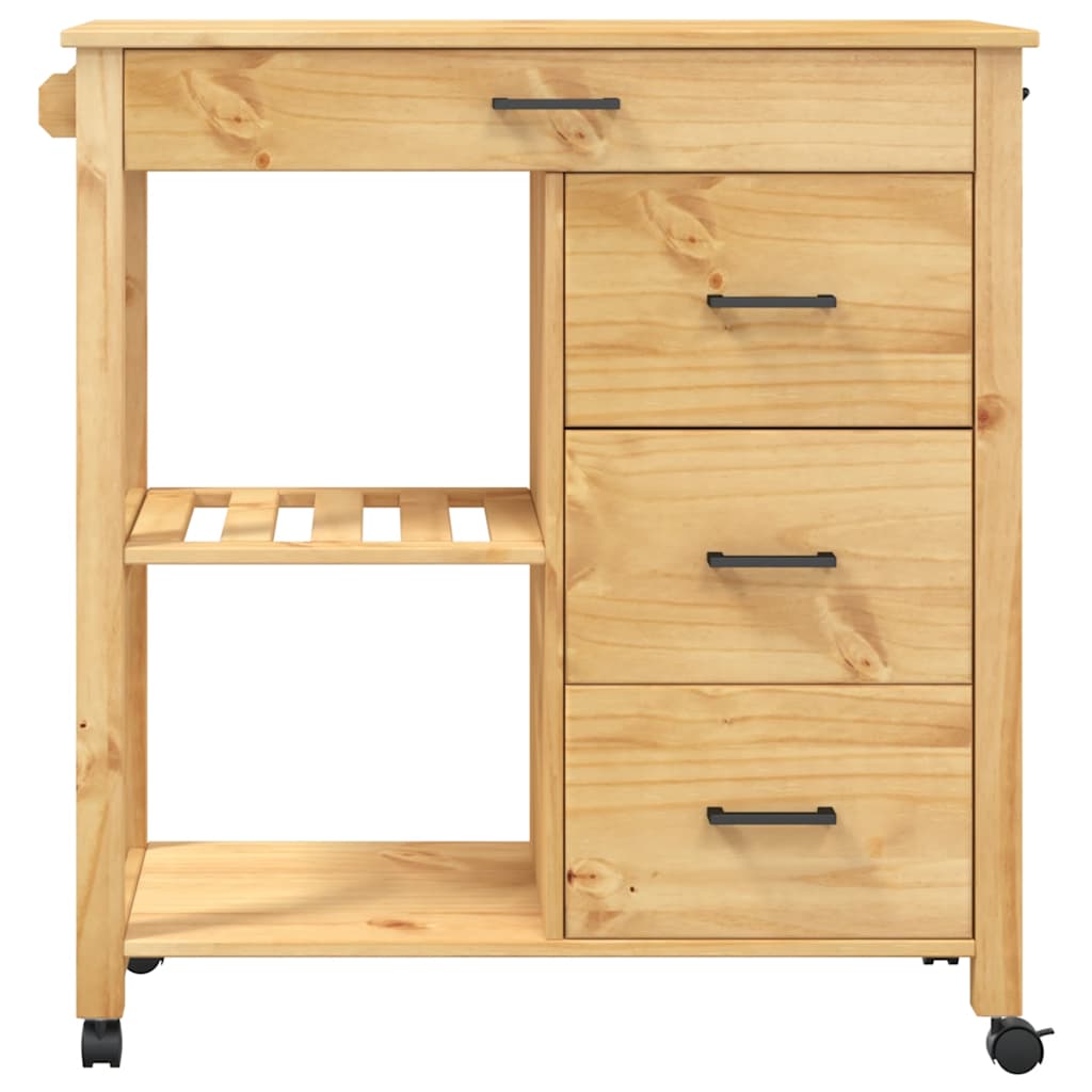 køkkenvogn MONZA 84x40x88,5 cm massivt fyrretræ