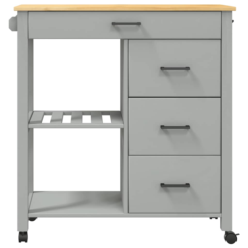 køkkenvogn MONZA 84x40x88,5 cm massivt fyrretræ