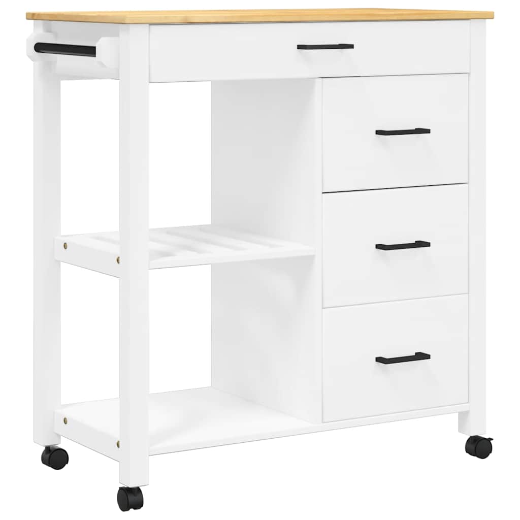 køkkenvogn MONZA 84x40x88,5 cm massivt fyrretræ