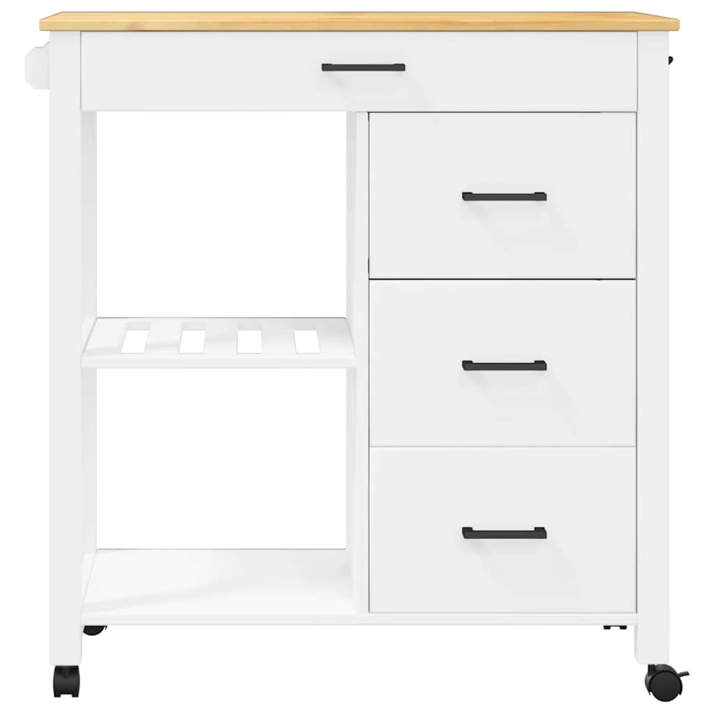 køkkenvogn MONZA 84x40x88,5 cm massivt fyrretræ