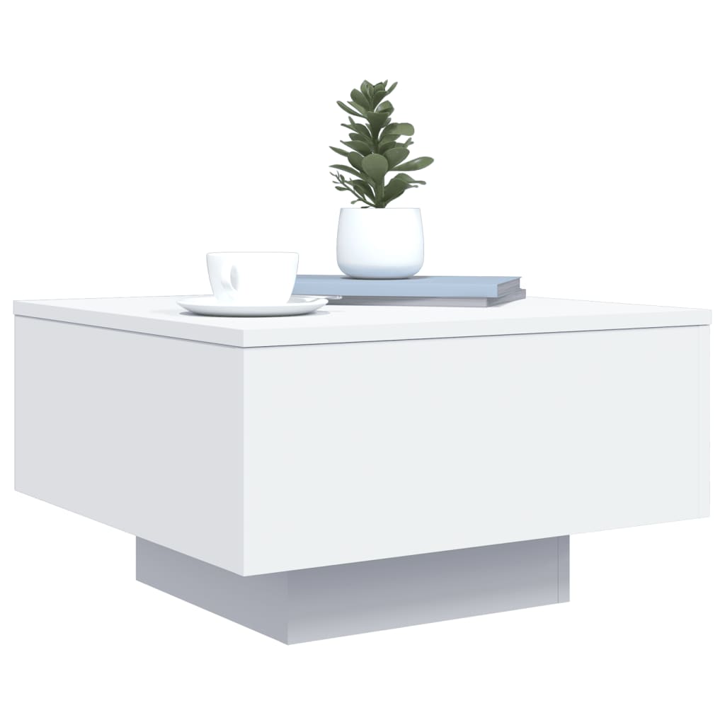 sofabord 55x55x31 cm konstrueret træ hvid