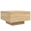 sofabord med LED-lys 55x55x31 cm sonoma-eg