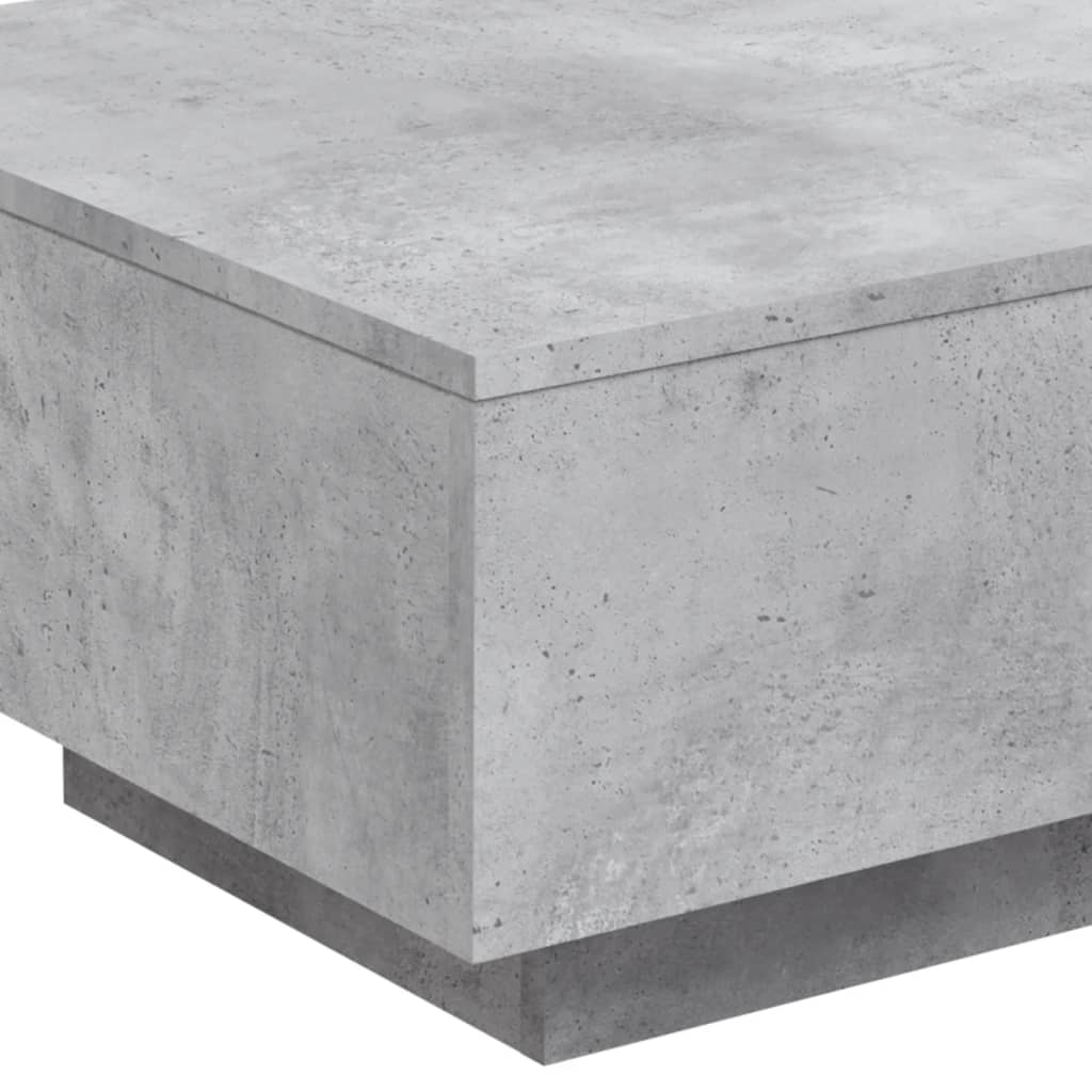 sofabord med LED-lys 55x55x31 cm betongrå