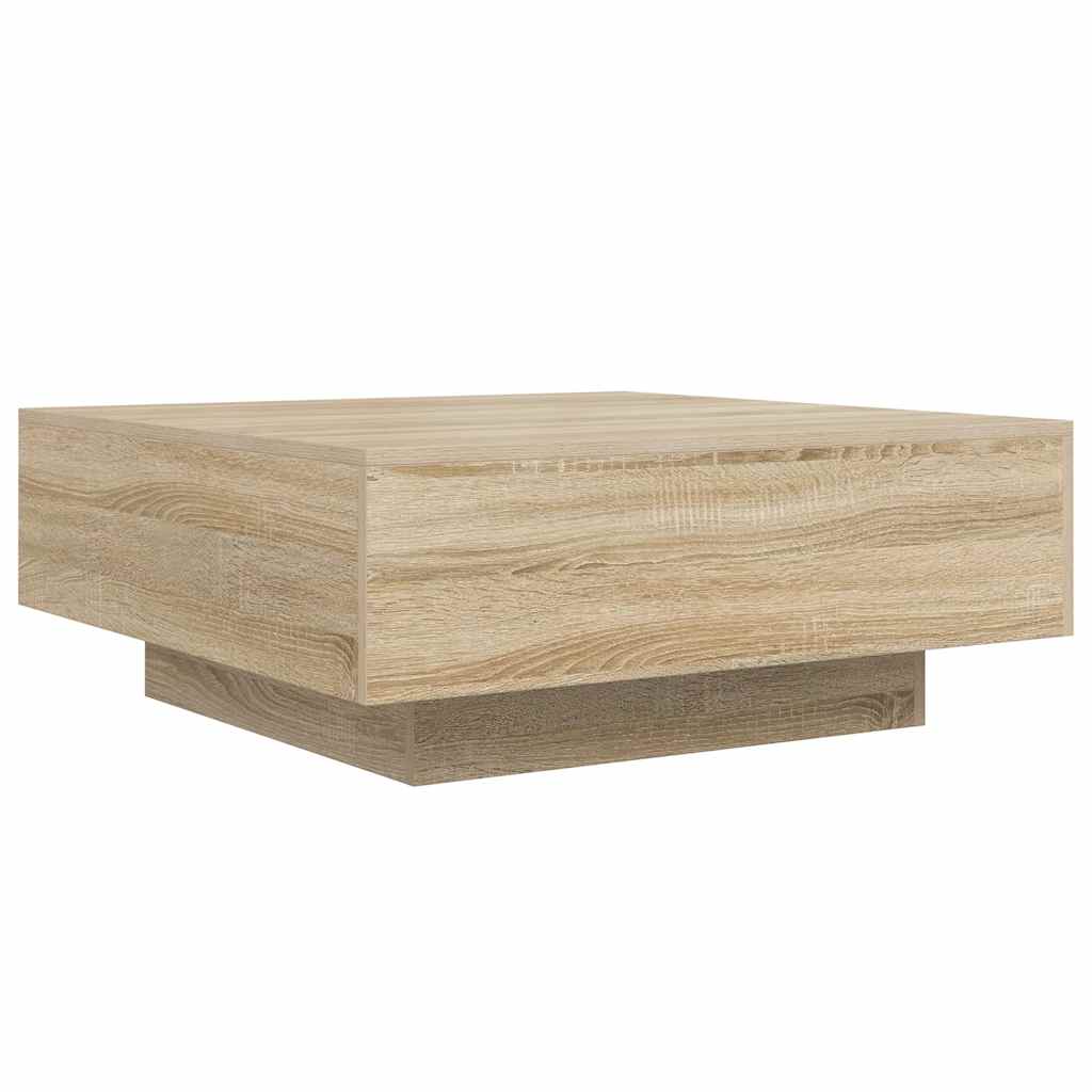 sofabord 80x80x31 cm konstrueret træ sonoma-eg