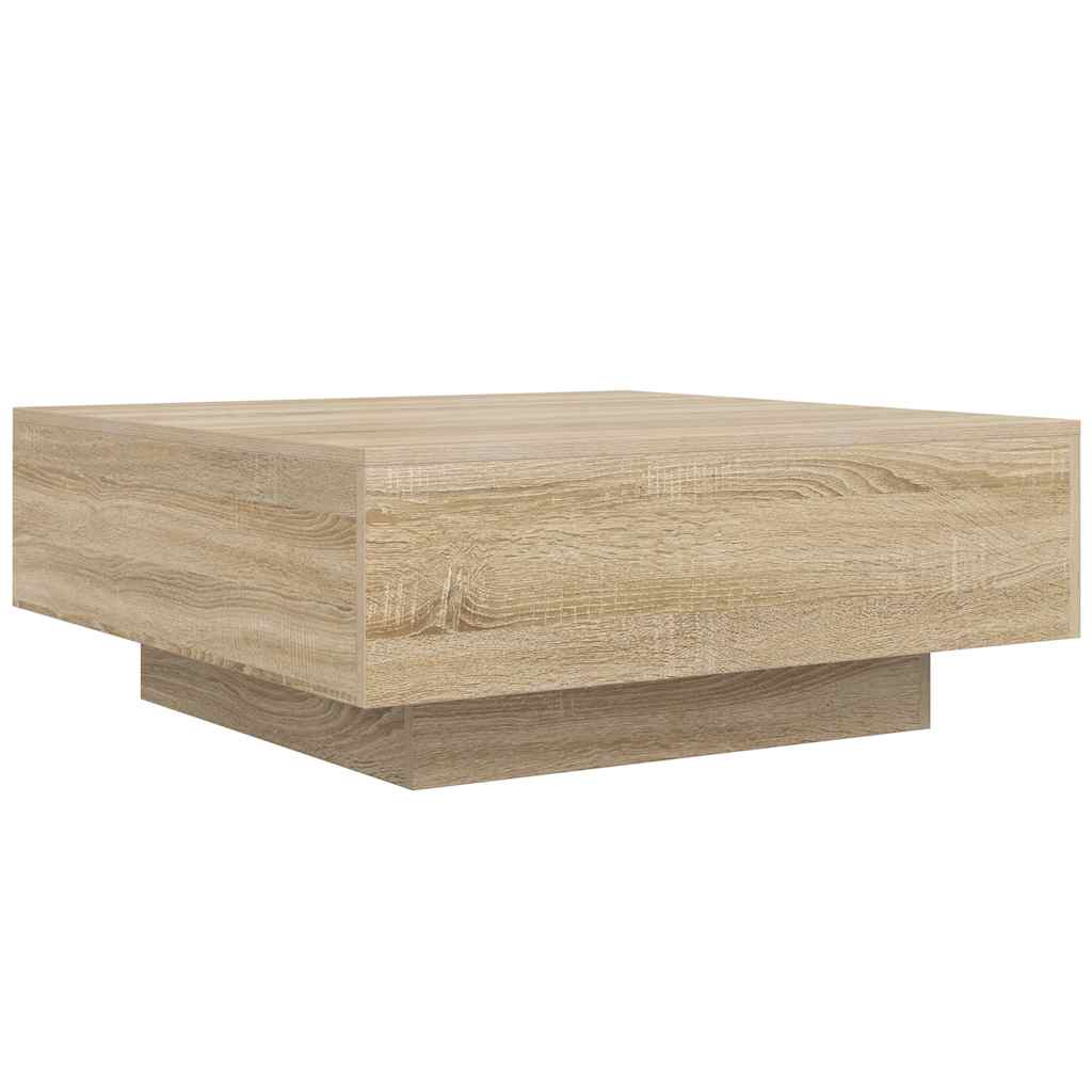 sofabord 80x80x31 cm konstrueret træ sonoma-eg