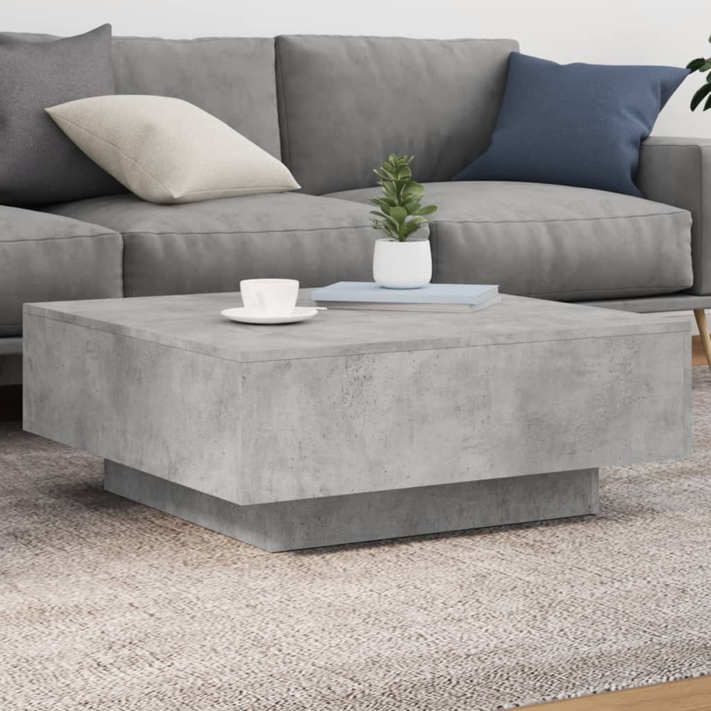sofabord 80x80x31 cm konstrueret træ betongrå