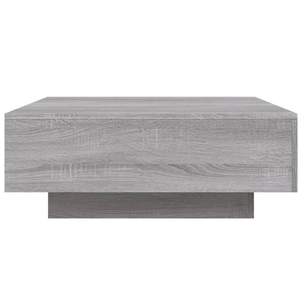 sofabord 80x80x31 cm konstrueret træ grå sonoma-eg