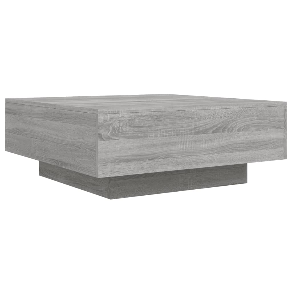 sofabord 80x80x31 cm konstrueret træ grå sonoma-eg