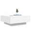 sofabord med LED-lys 80x80x31 cm hvid