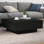 sofabord med LED-lys 80x80x31 cm sort