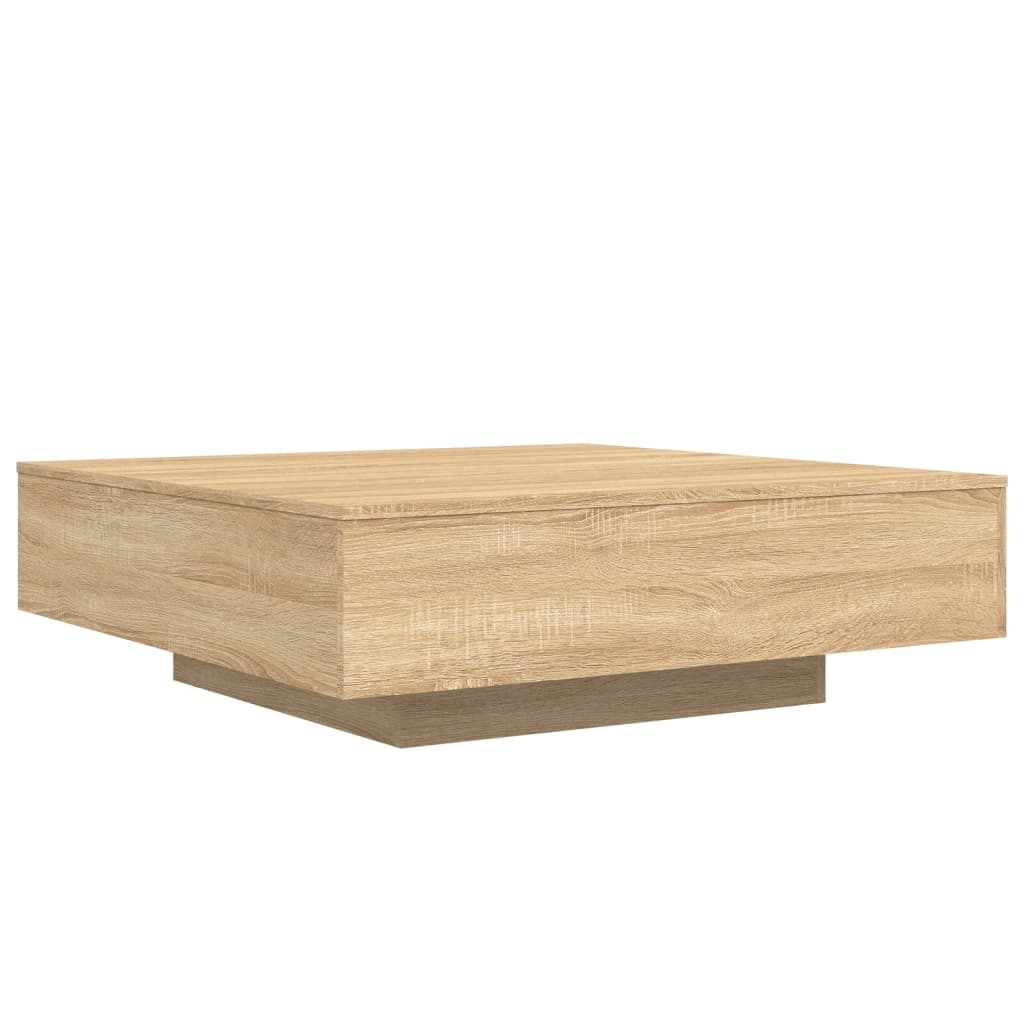 sofabord 100x100x31 cm konstrueret træ sonoma-eg