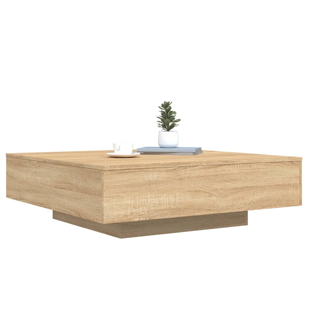 sofabord 100x100x31 cm konstrueret træ sonoma-eg