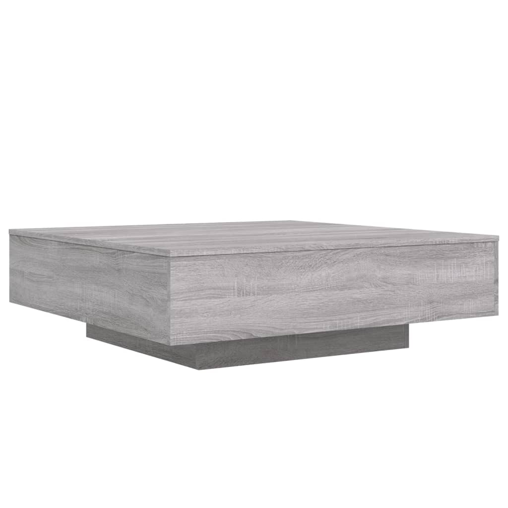 sofabord 100x100x31 cm konstrueret træ grå sonoma-eg