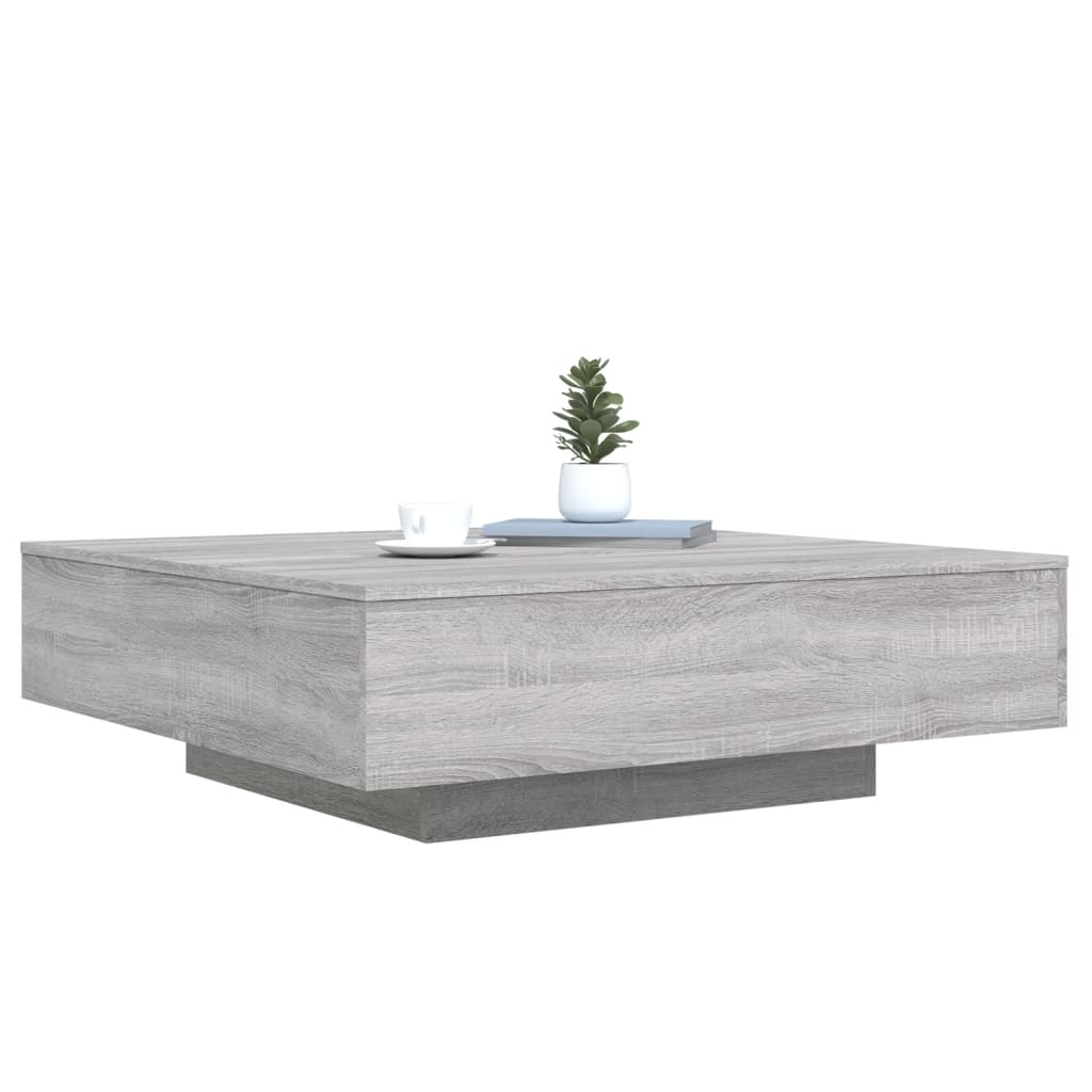 sofabord 100x100x31 cm konstrueret træ grå sonoma-eg