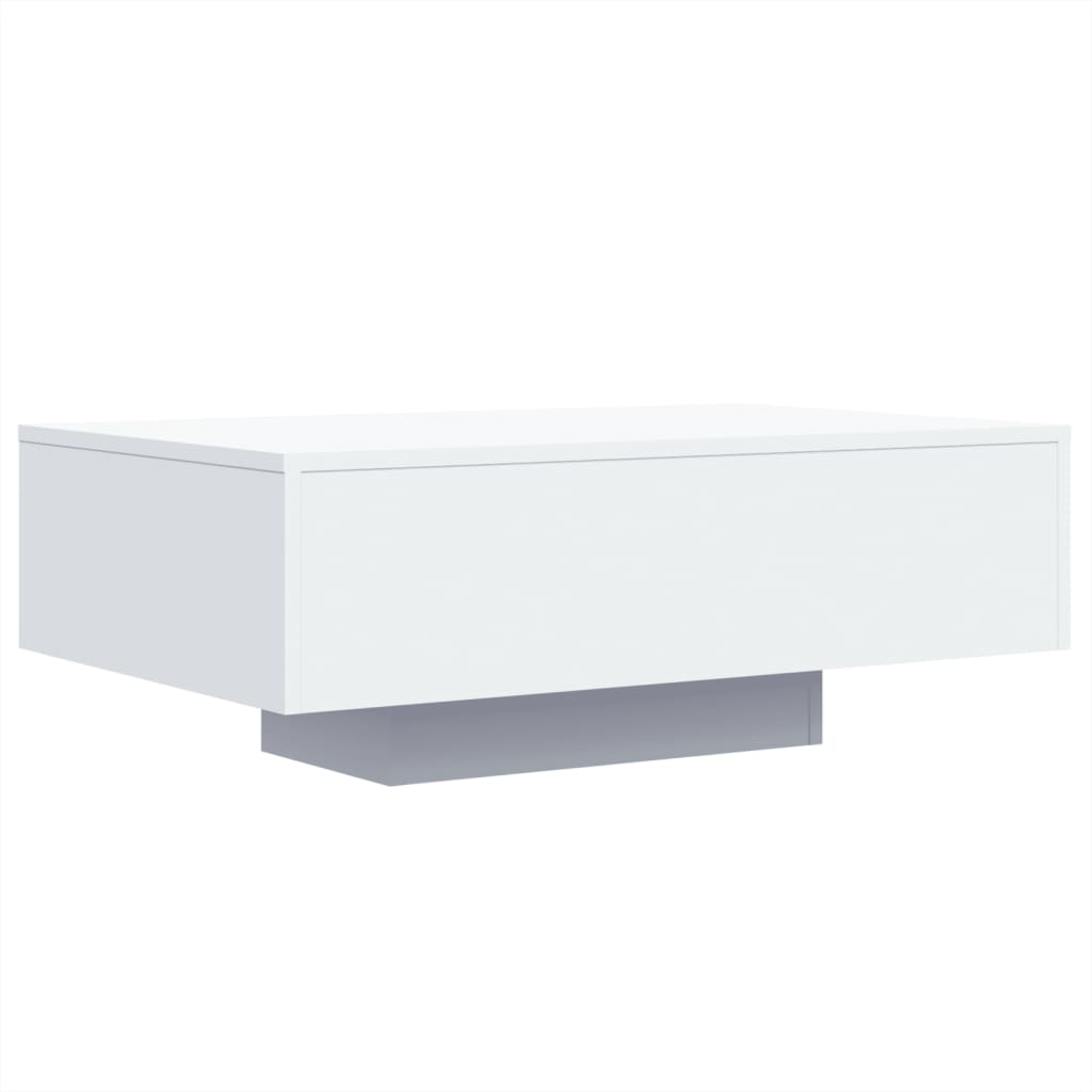 sofabord med LED-lys 85x55x31 cm hvid