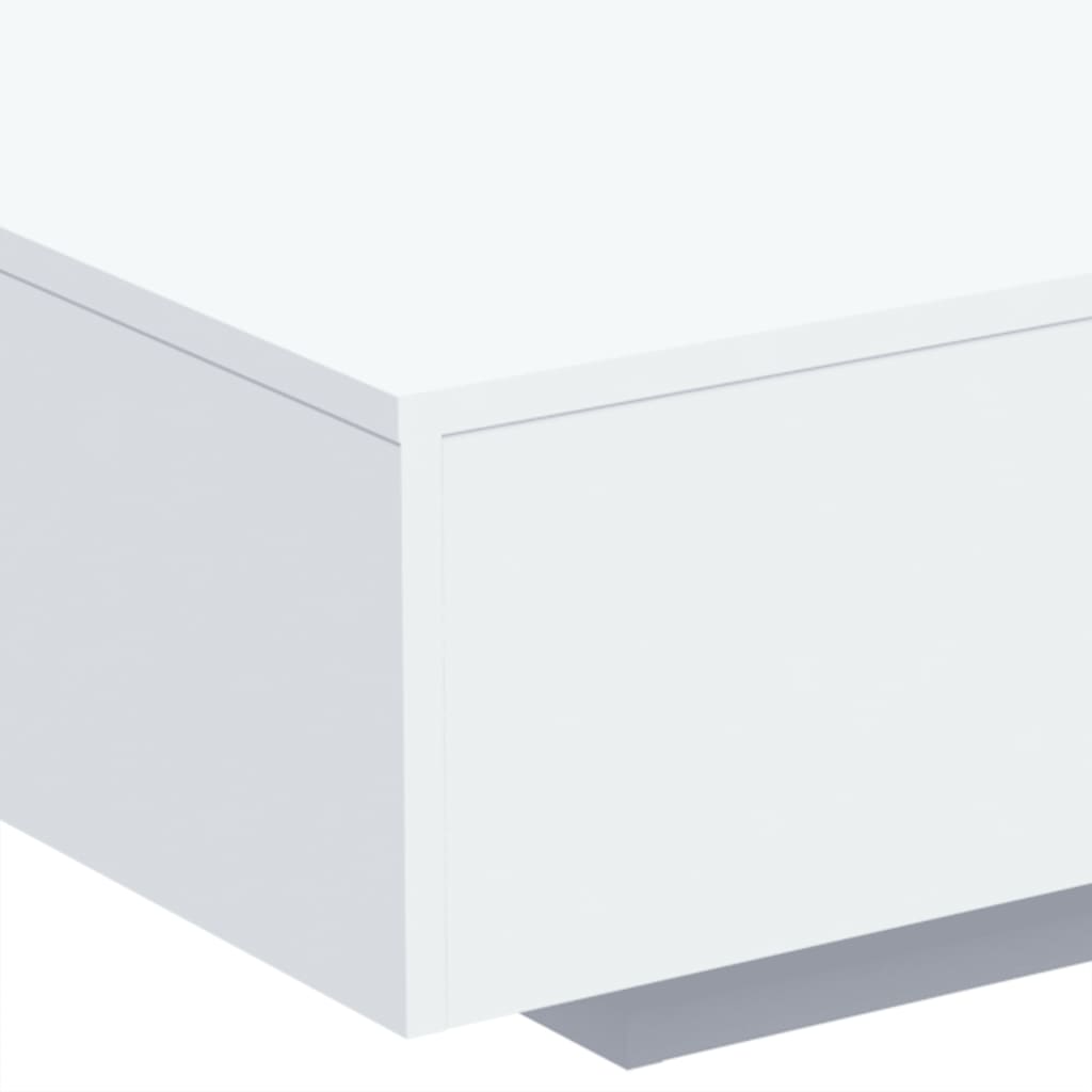 sofabord med LED-lys 85x55x31 cm hvid