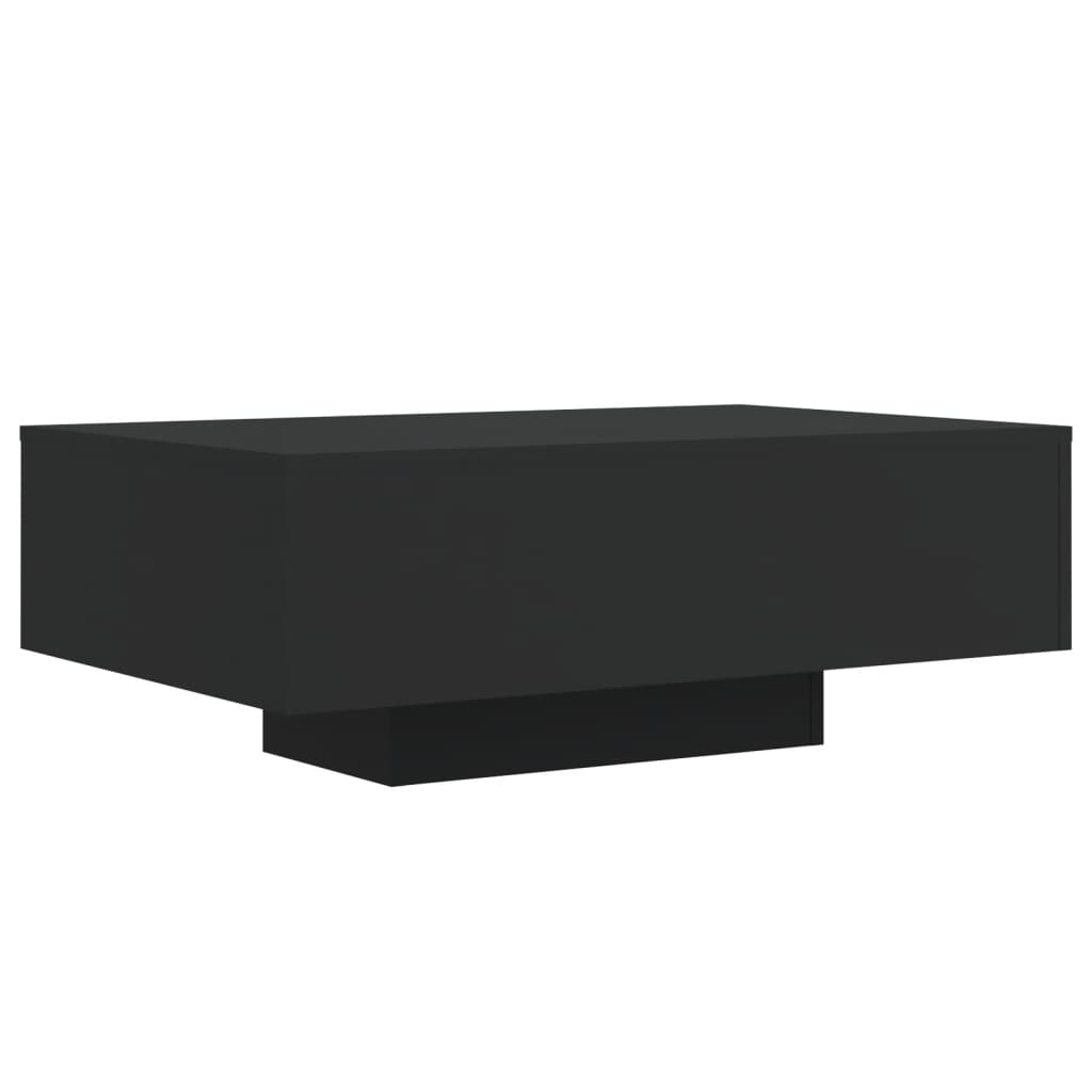 sofabord med LED-lys 85x55x31 cm sort