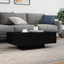 sofabord med LED-lys 85x55x31 cm sort
