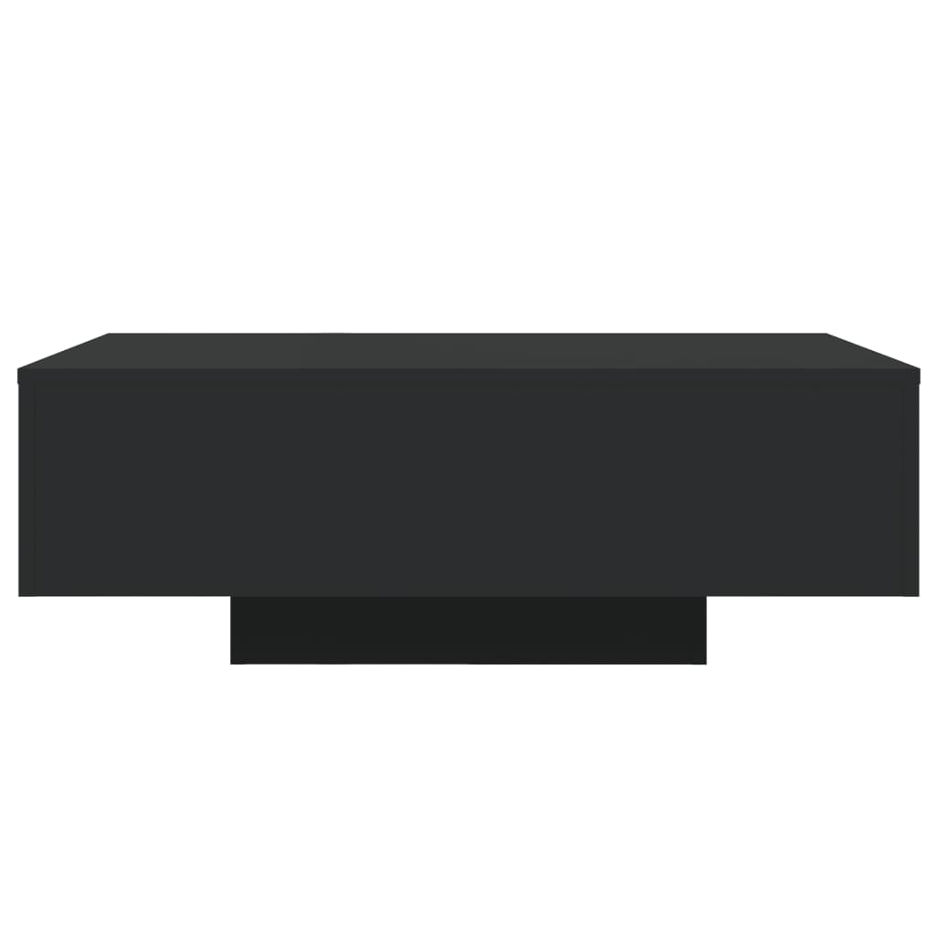 sofabord med LED-lys 85x55x31 cm sort