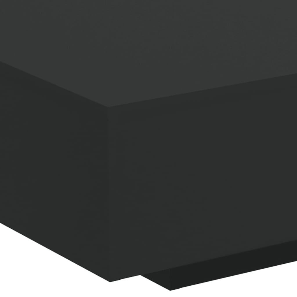 sofabord med LED-lys 85x55x31 cm sort