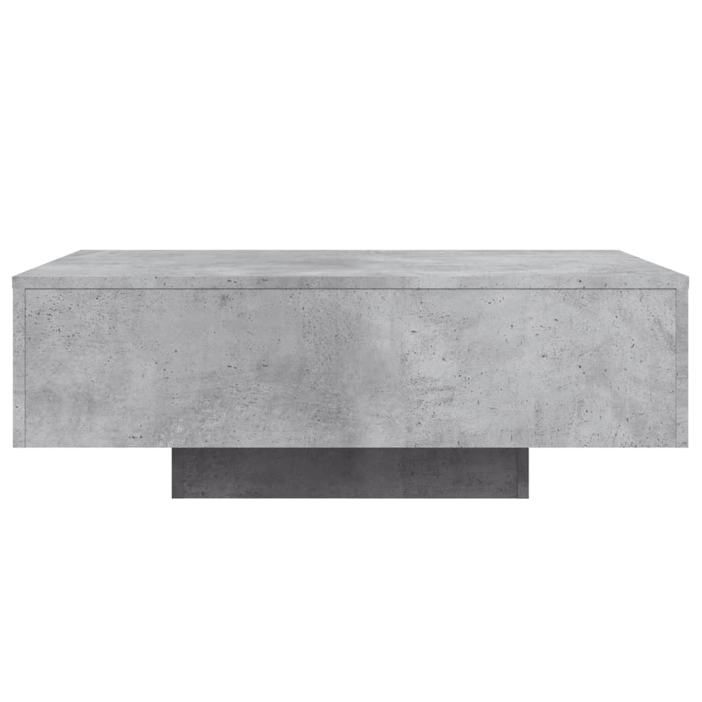 sofabord med LED-lys 85x55x31 cm betongrå