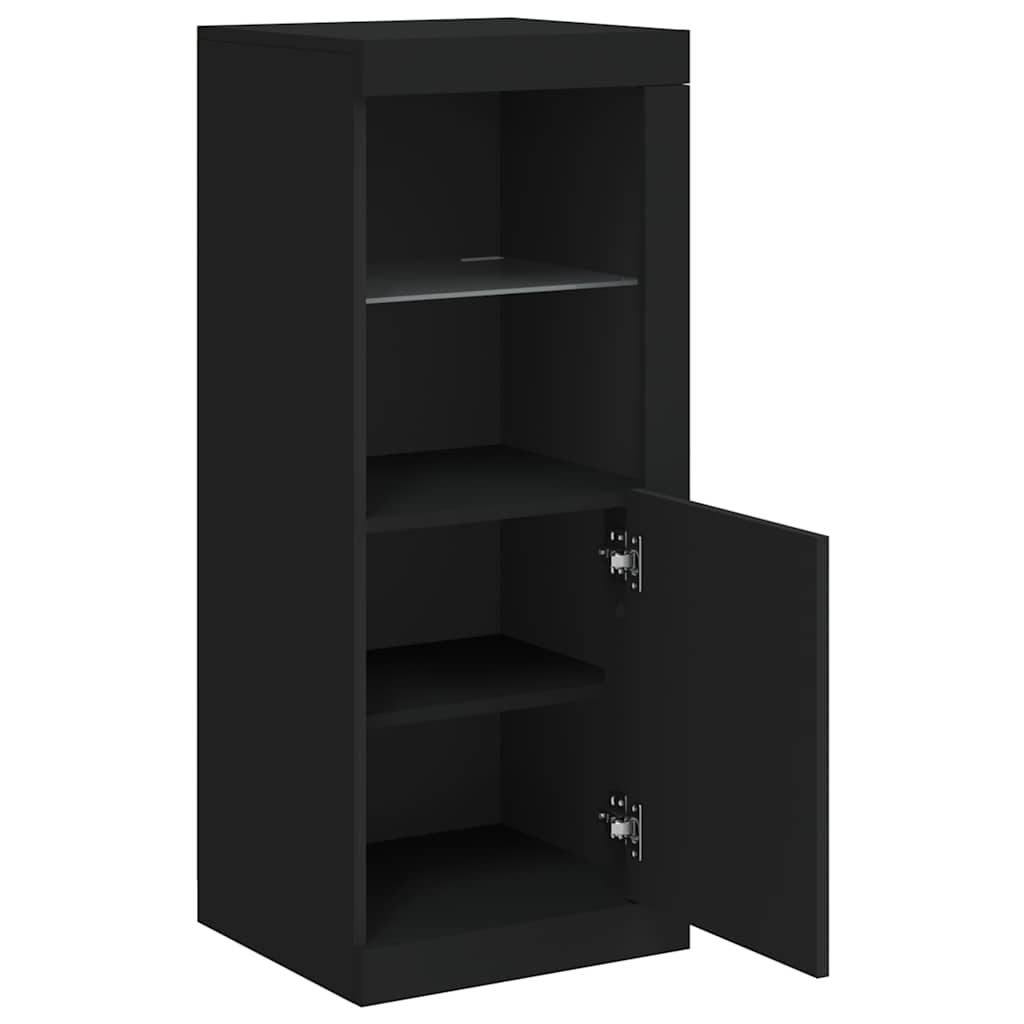 skænk med LED-lys 41x37x100 cm sort