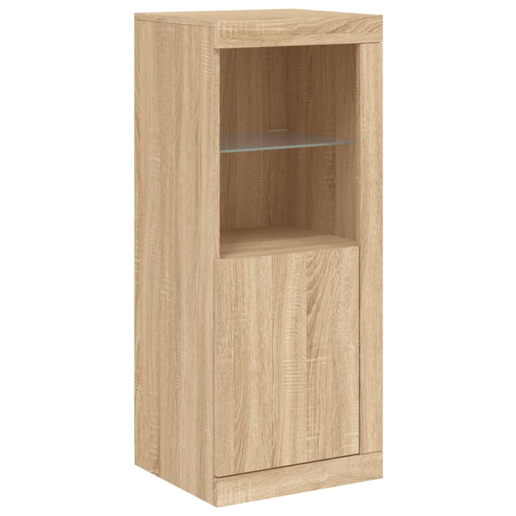 skænk med LED-lys 41x37x100 cm sonoma-eg