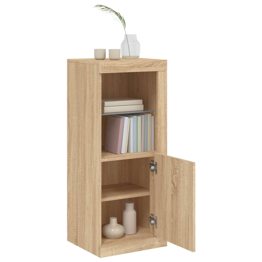 skænk med LED-lys 41x37x100 cm sonoma-eg