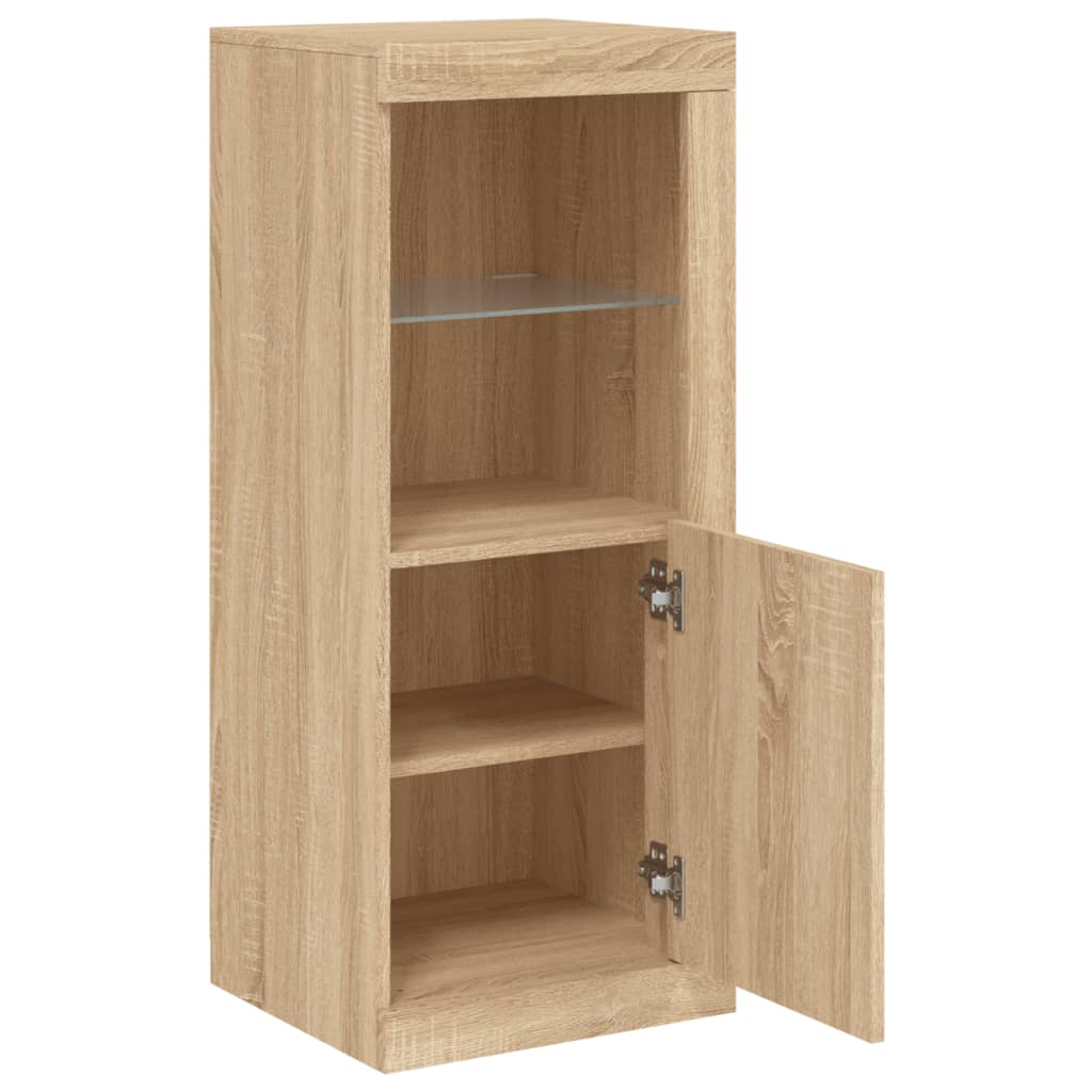 skænk med LED-lys 41x37x100 cm sonoma-eg