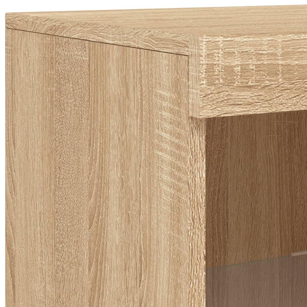 skænk med LED-lys 41x37x100 cm sonoma-eg