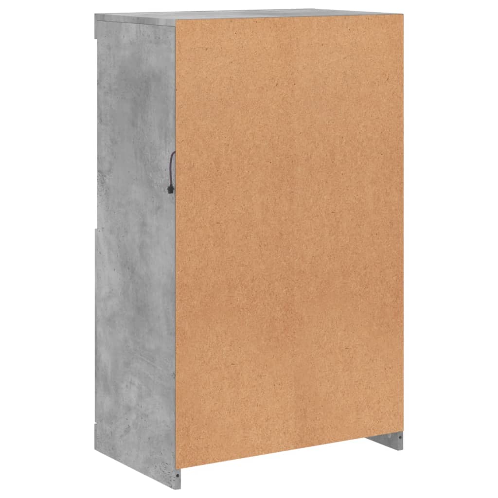 skænk med LED-lys 60,5x37x100 cm betongrå