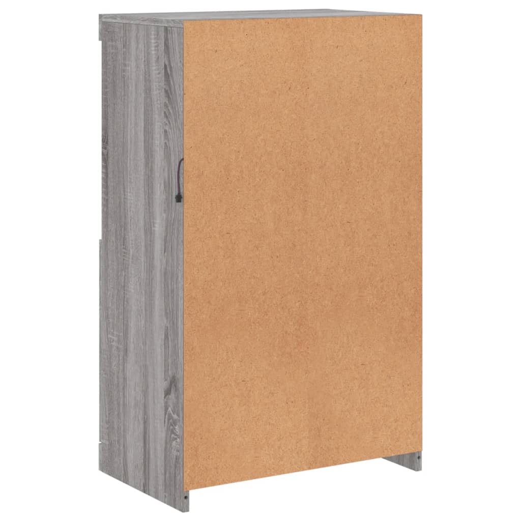 skænk med LED-lys 60,5x37x100 cm grå sonoma-eg
