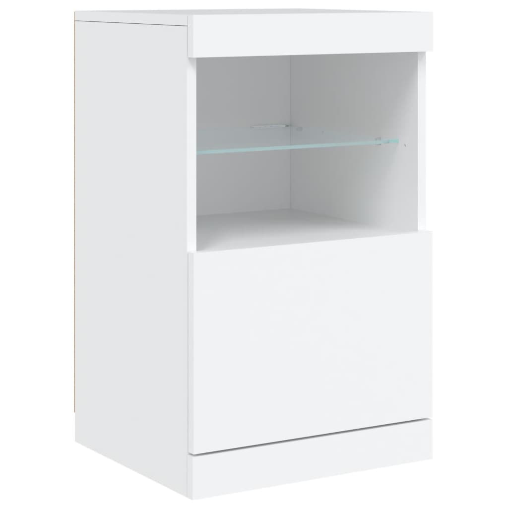 skænk med LED-lys 41x37x67 cm hvid