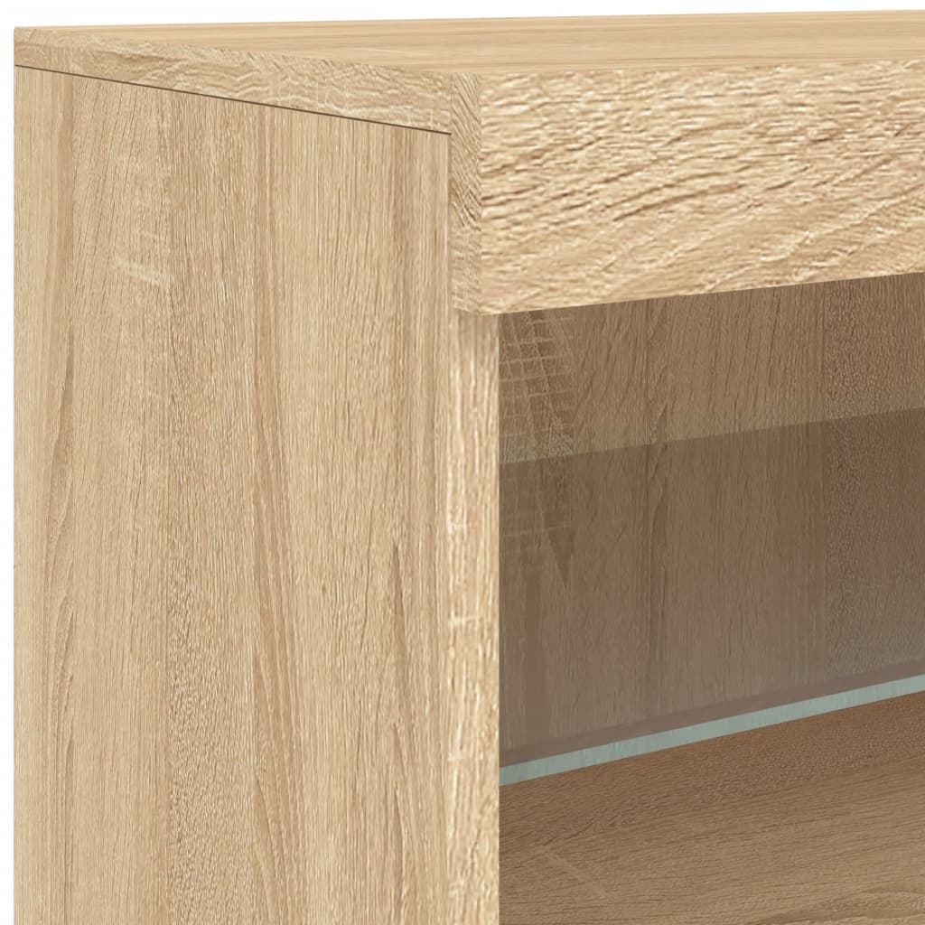 skænk med LED-lys 41x37x67 cm sonoma-eg