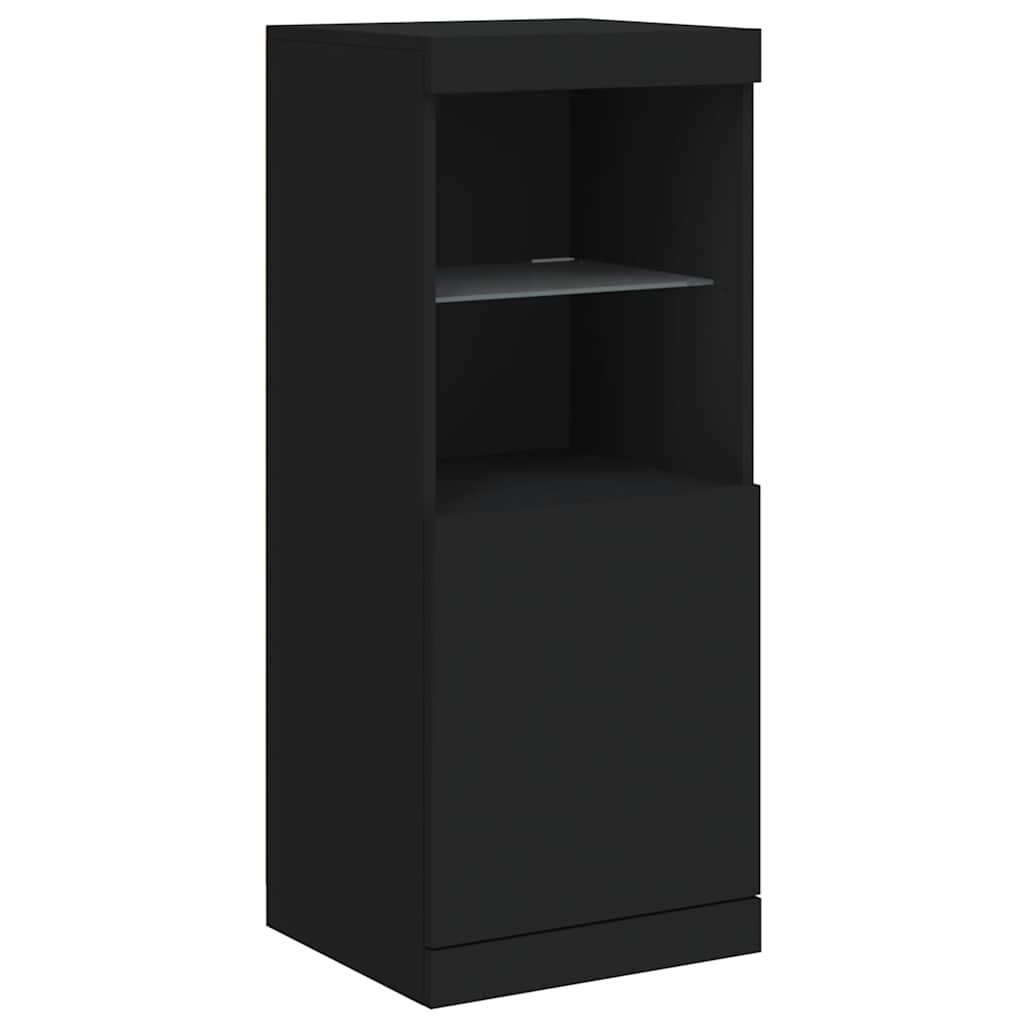 skænk med LED-lys 41x37x100 cm sort