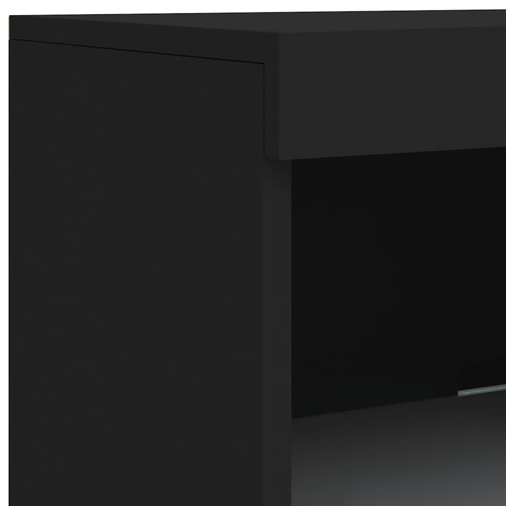 skænk med LED-lys 41x37x100 cm sort