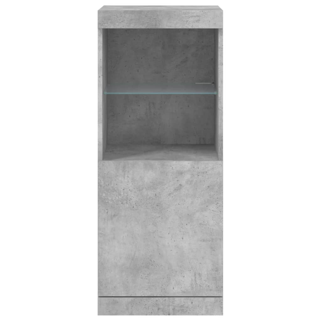 skænk med LED-lys 41x37x100 cm betongrå
