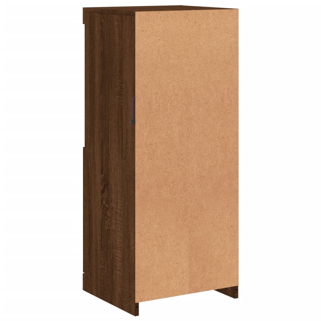 skænk med LED-lys 41x37x100 cm røget egetræsfarve