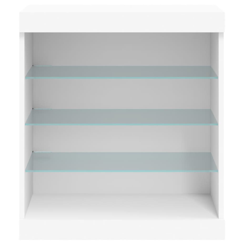skænk med LED-lys 60,5x37x67 cm hvid