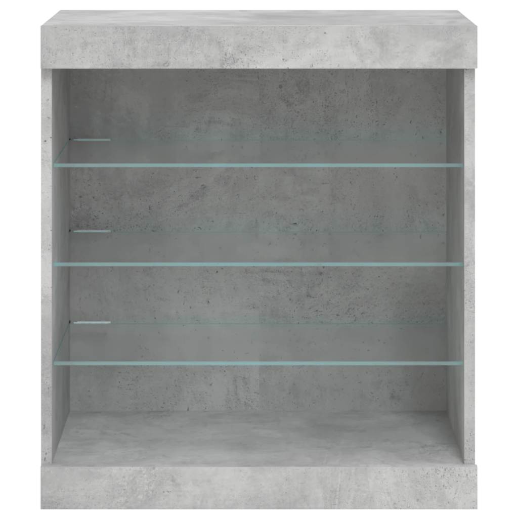 skænk med LED-lys 60,5x37x67 cm betongrå